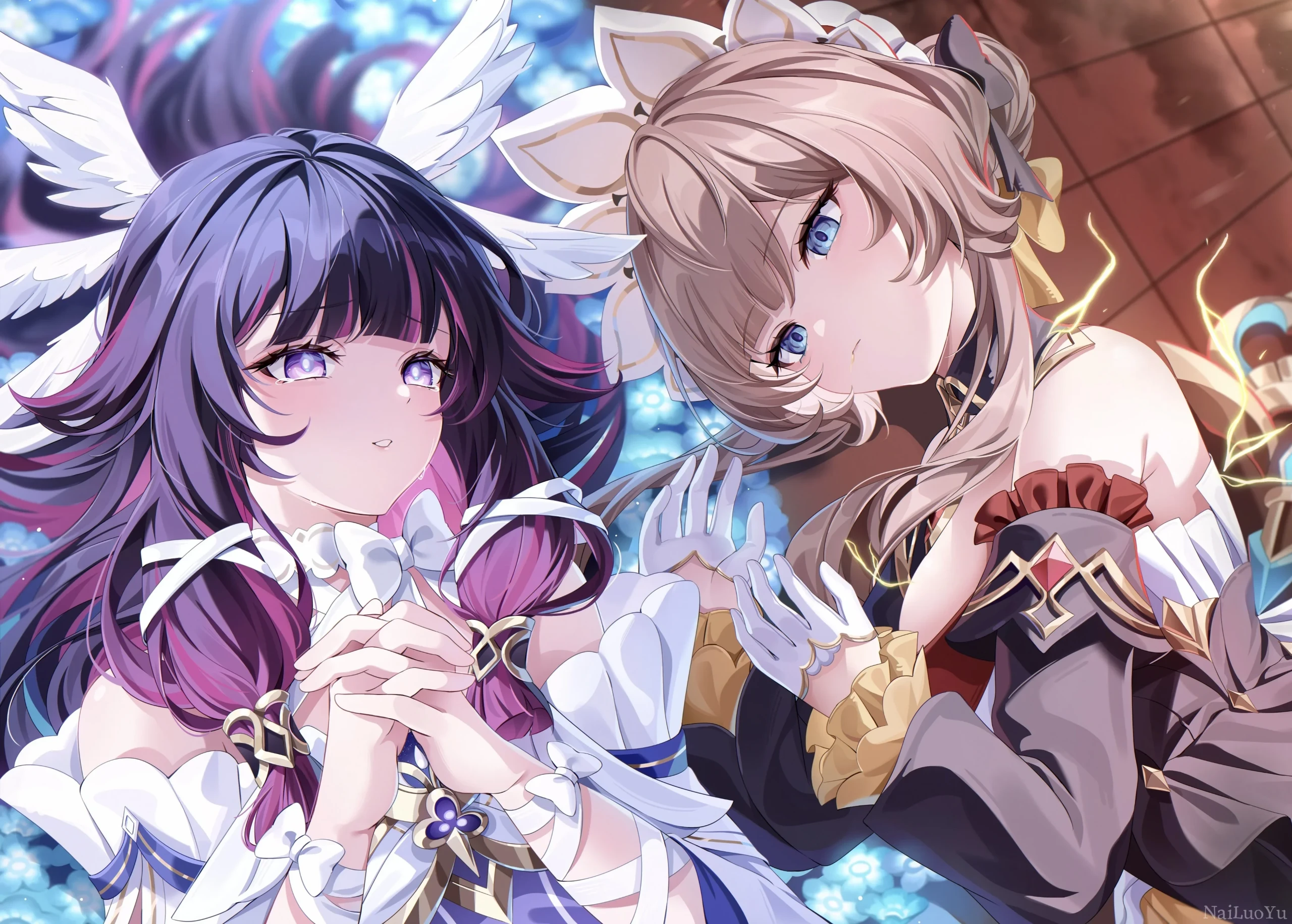 崩坏星穹铁道遐蝶与流萤唯美同人插画