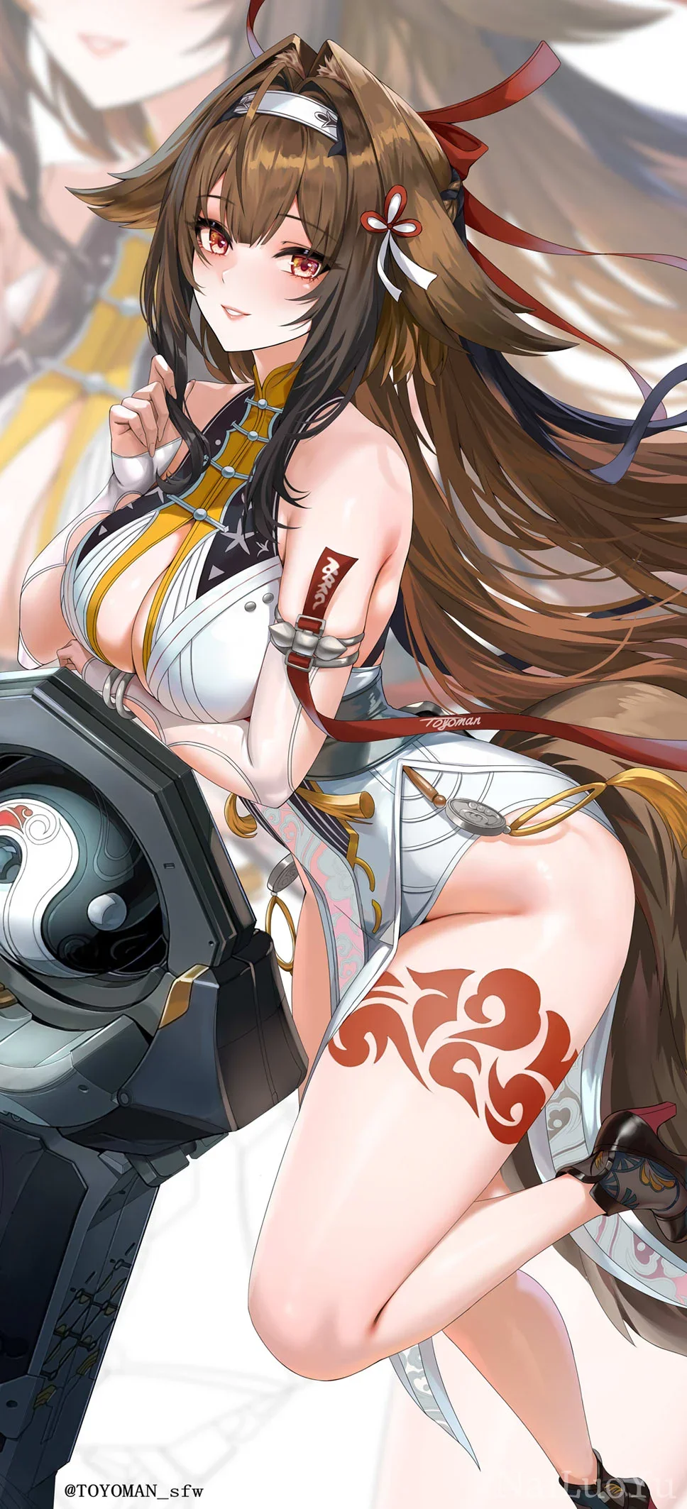 国风旗袍兽耳美少女二次元同人插画