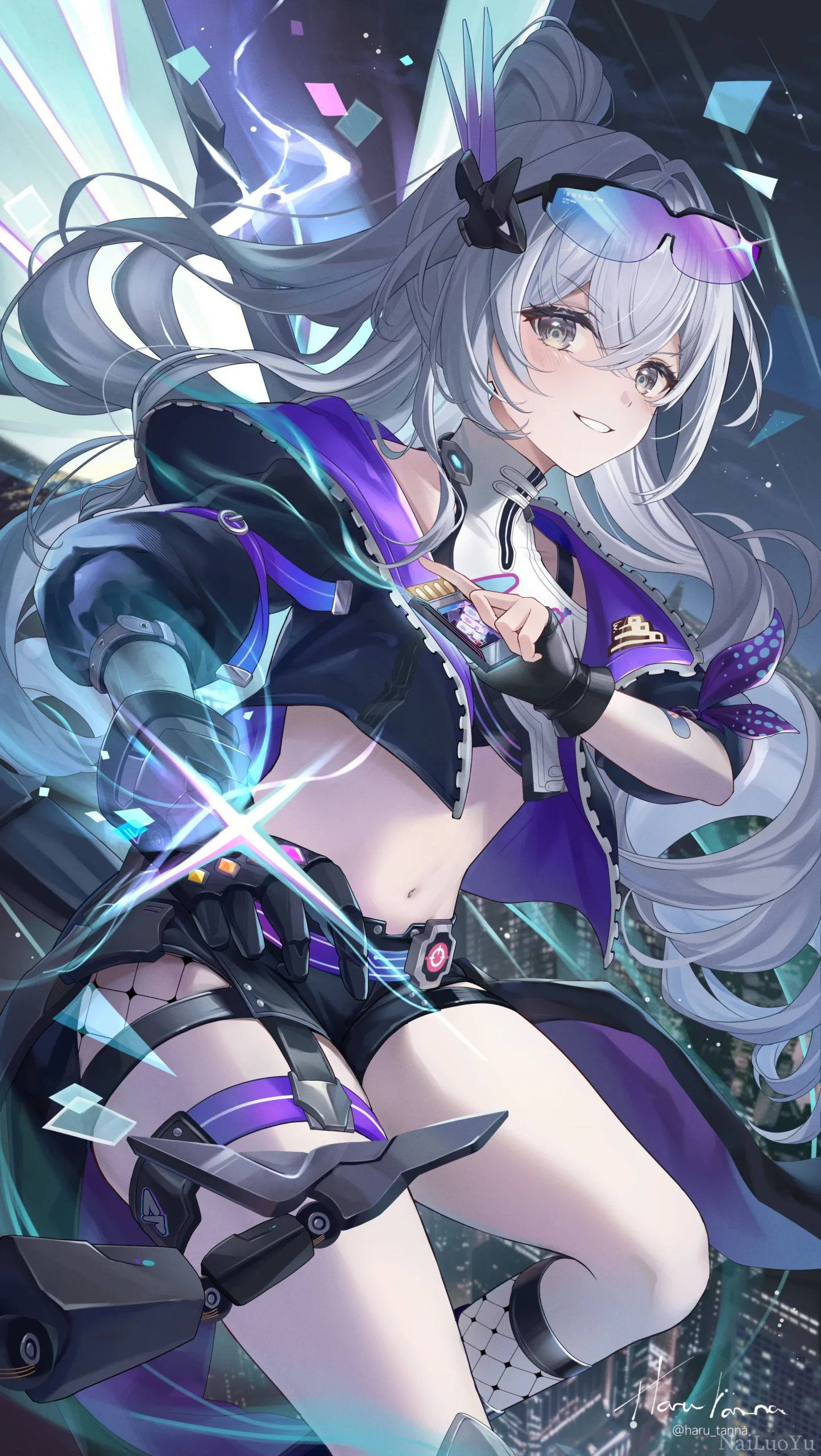 崩坏星穹铁道银狼 赛博风飒爽同人插画