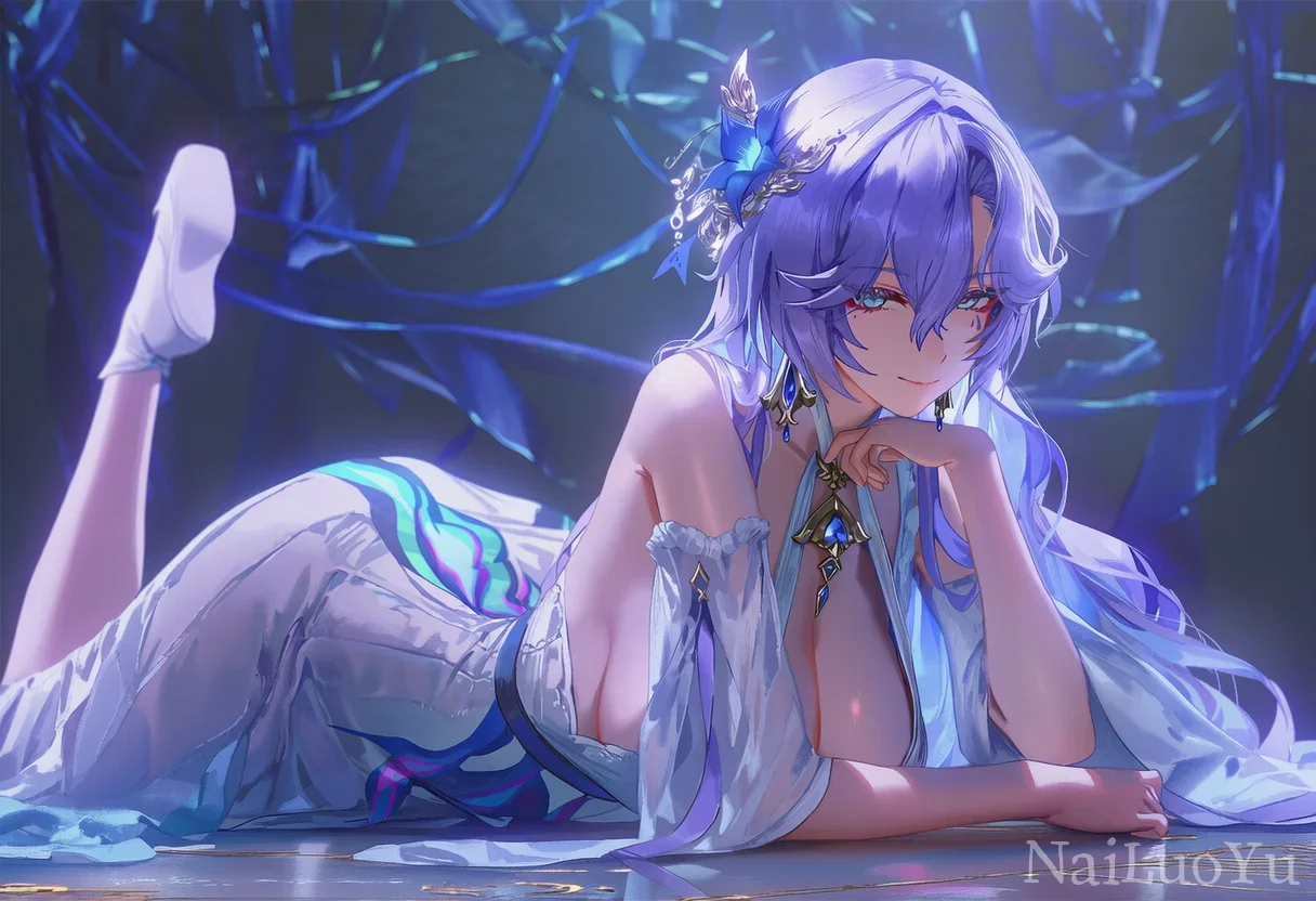 星穹铁道知更鸟慵懒趴姿氛围感同人插画