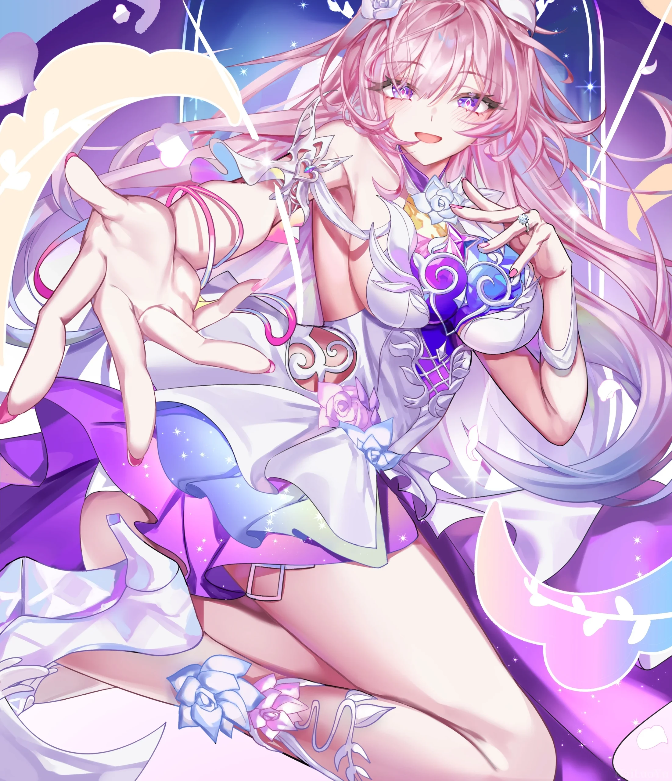 爱莉希雅浪漫邀约向二次元同人插画