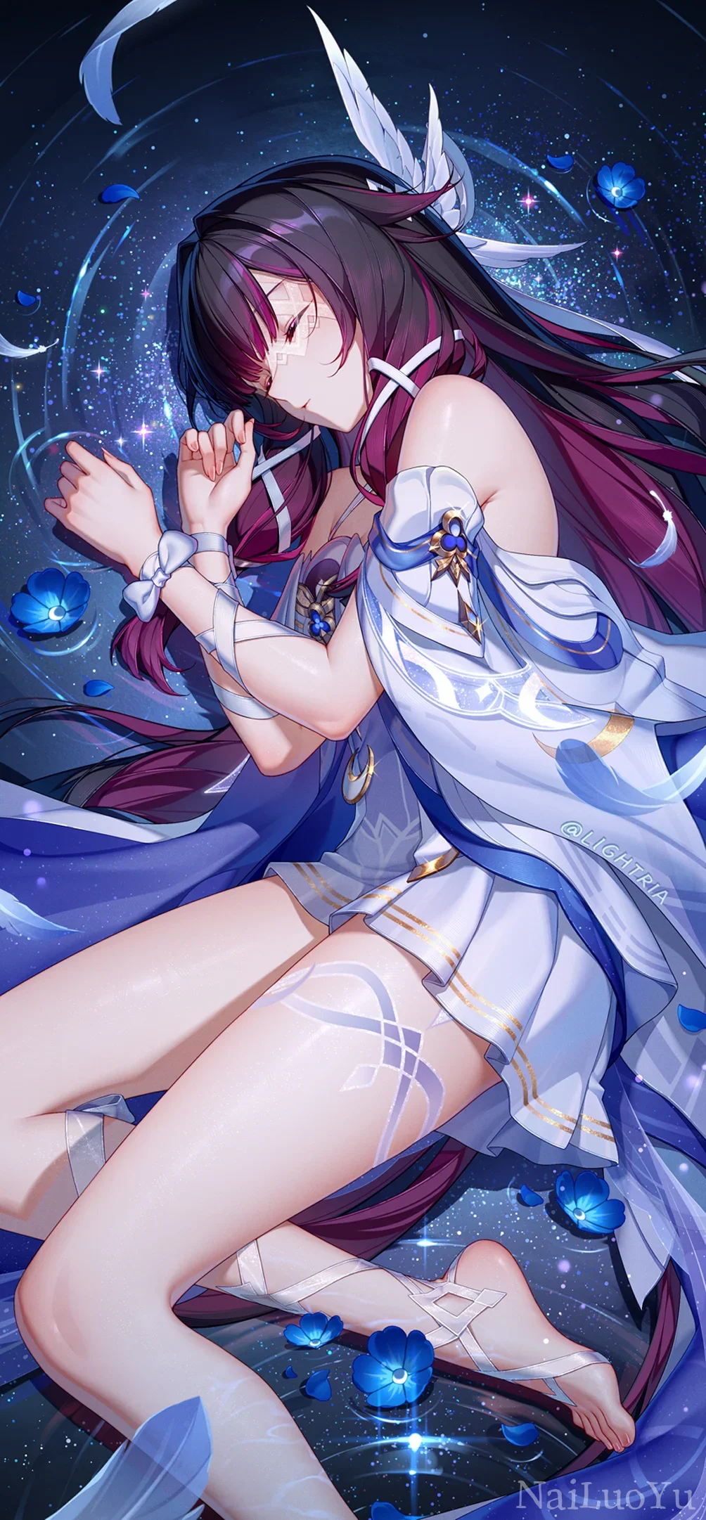 星穹铁道遐蝶酣眠星河唯美二次元插画