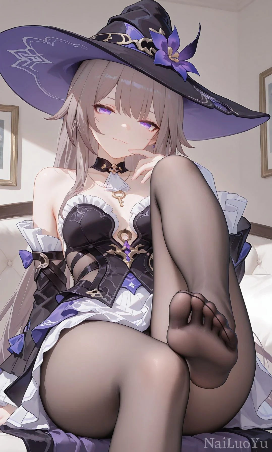 崩坏星穹铁道黑塔 慵懒坐姿同人插画