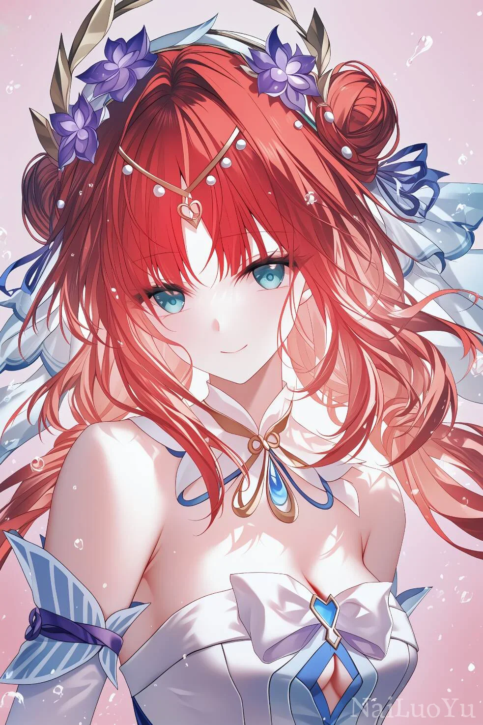 原神妮露花嫁造型二次元精美同人插画