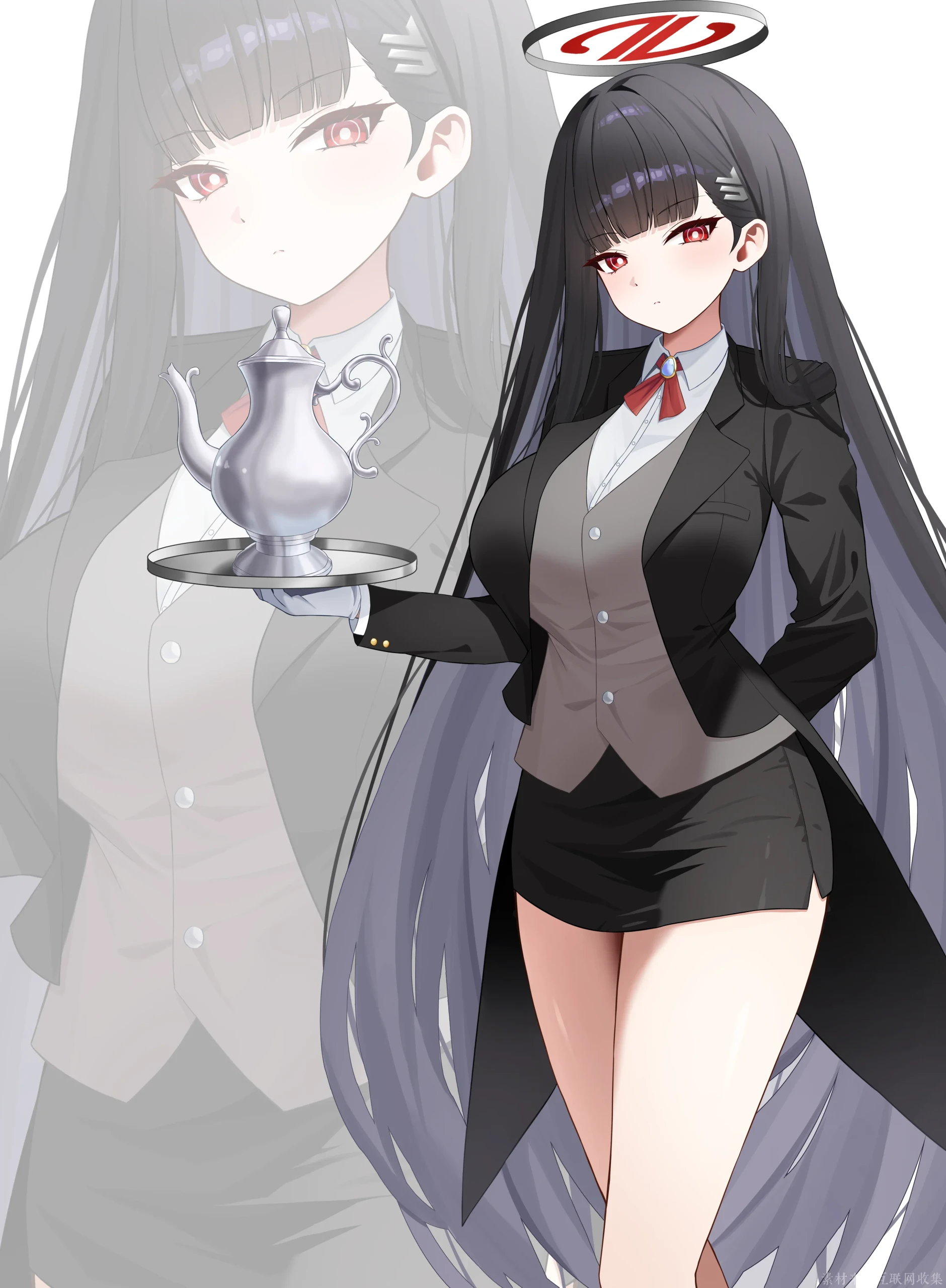 蔚蓝档案调月莉音执事风同人立绘作品