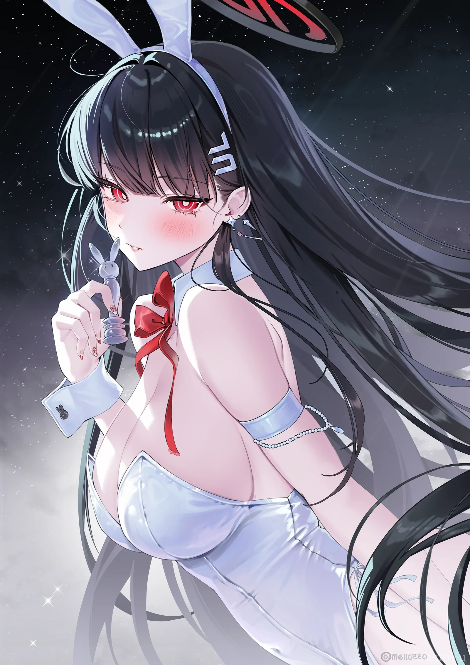 蔚蓝档案 兔女郎调月莉音同人星空插画