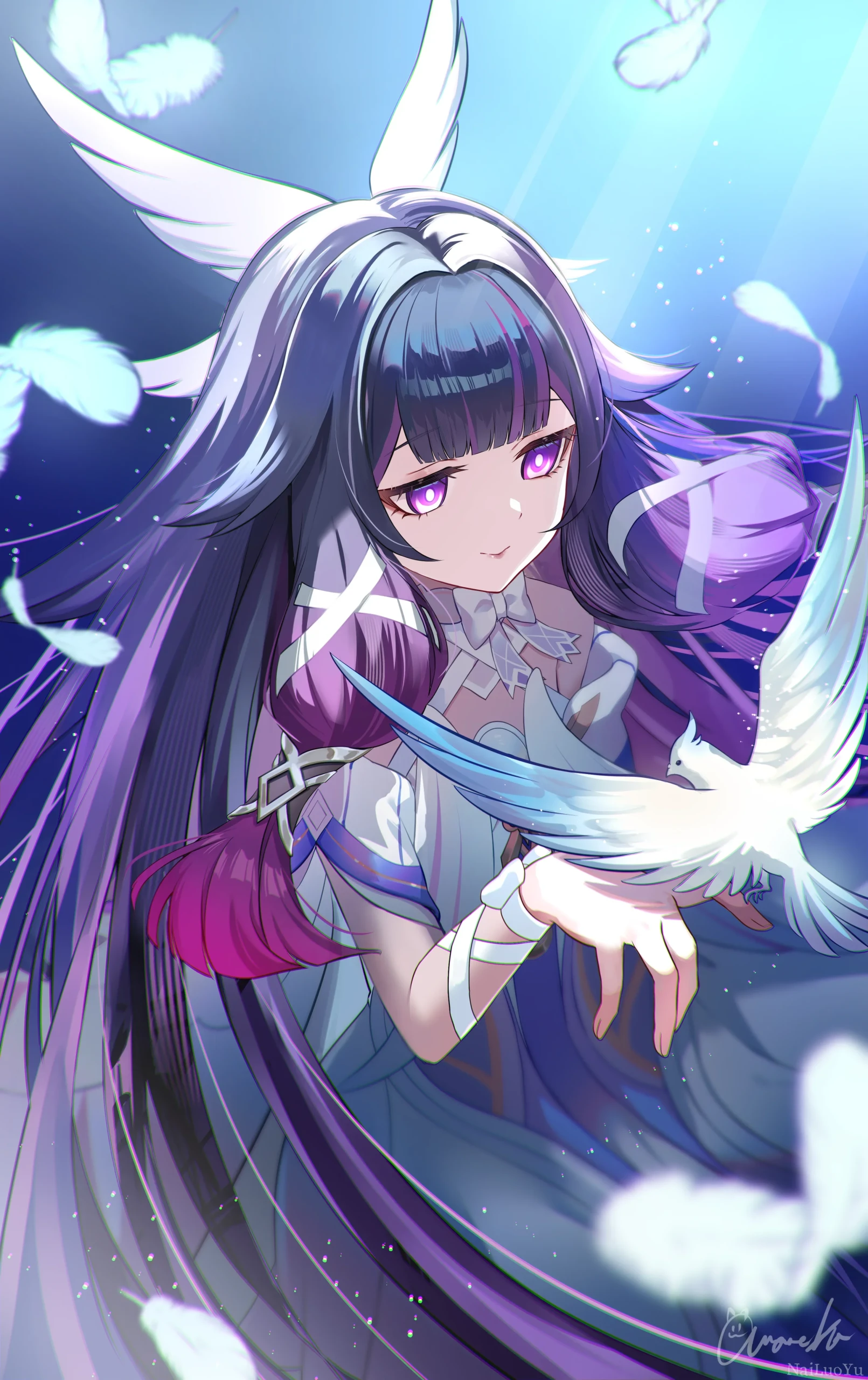 星穹铁道遐蝶与白鸽氛围感同人插画